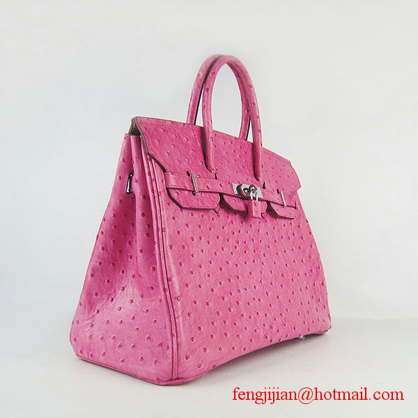 Hermes Birkin 35cm Ostrich Veins Handbag Light Peachblow 6089 Silver Hardware Hermes Birkin 35cm Ostrich Veins Handbag Light Peachblow 6089 Silver Hardware